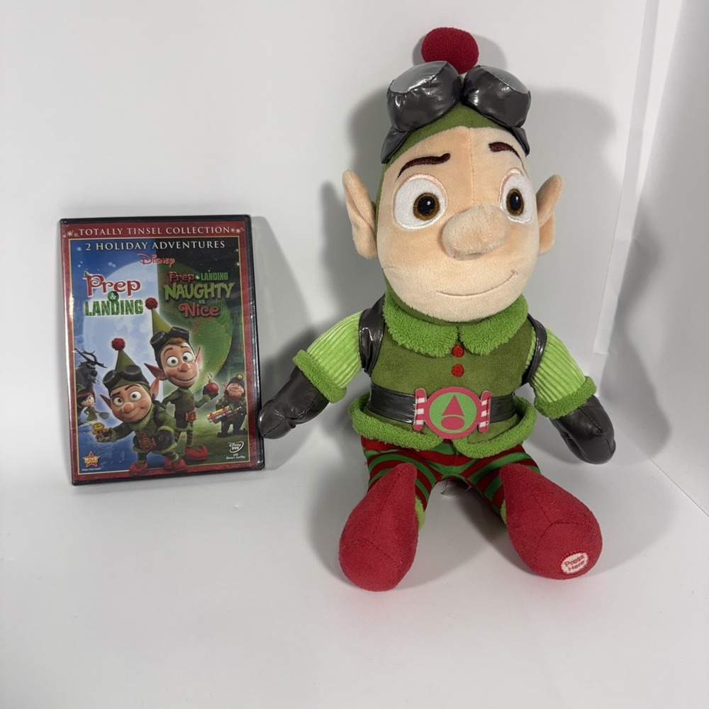 Prep & Landing Talking Disney Hallmark Wayne the‎ Elf 15" Plush & Sealed DVD